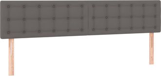 vidaXL Cabecero Con Led Cuero Sint&eacute;tico Gris 200x5x78/88 Cm Vidaxl