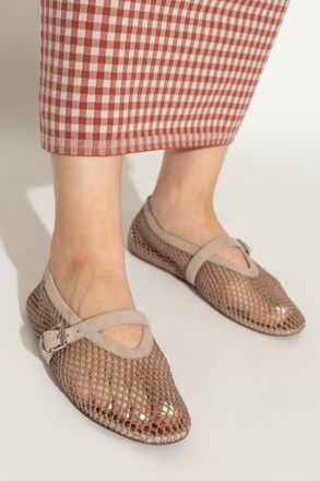 Alaia Ballet Flats With A Strap, Womens, Beige