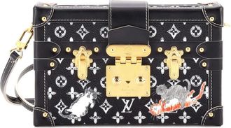 Louis Vuitton Petite Malle Handbag Limited Edition Grace Coddington Catogram Canvas shoulder bag - Nero