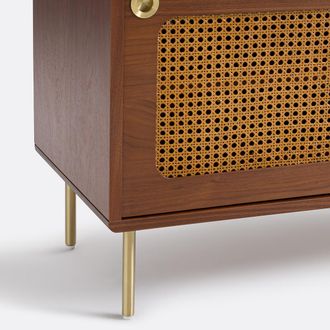 La Redoute Interieurs Tv-meubel in walnootfineer en rotanriet, lengte 180 cm, REDPOP