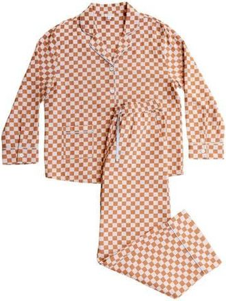 TBCo Cotton Long Sleeve Pajamas in Honey Checkerboard at Nordstrom, Size Xx-Large
