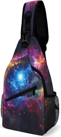 Generic Abstract G-alaxy Mens Crossbody Chest Sling Bag for Travel Hiking Lightweight Shoulder Bags with Small Side