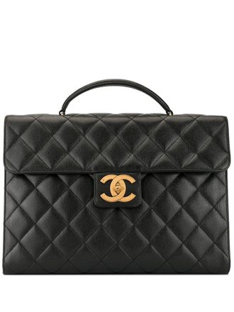 Chanel Gevoerde aktetas - Zwart