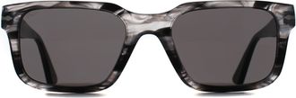 Persol Rectangle Mens Striped Black & Grey Dark PO3272S - One Size