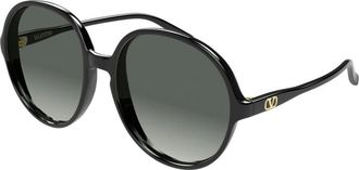 Valentino Sunglasses, female, Black, Size: 59 MM V-Logo Sunglasses