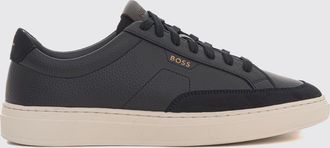 HUGO BOSS Kieran Low-Top Trainers in Grained Leather with Printed Logo