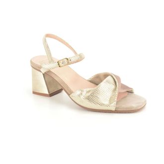 Floris Van Bommel Goud Combi Sand. 5cm - Dames - Schoenen - Geel - Maat: 36 EU