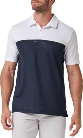 Travis Mathew Featherweight Colorblocked Performance Polo in White at Nordstrom, Size Xx-Large
