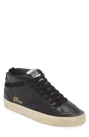 Golden Goose Mid Star Sneaker in Black at Nordstrom, Size 12Us