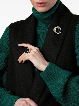 Bounkit Lilith onyx quartz ring - women - Onyx/quartz/14K Gold Plated Metal - 6 1/2