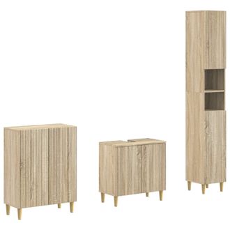 vidaXL Juego De Armarios De Ba&ntilde;o De 3 Piezas Arnhem Roble Sonoma Vidaxl