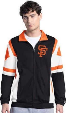Starter Mens Starter Black/Orange San Francisco Giants Contender Tricot Full-Zip Track Jacket at Nordstrom, Size Xxx-Large
