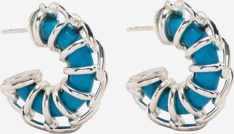 Bottega Veneta Womens Weave Earrings Skyline Sterling Silver