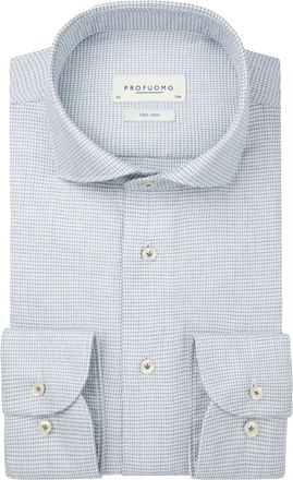 Profuomo overhemd strijkvrij blauw