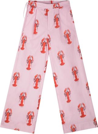 Fab By Fabienne Chapot Vivien Broek - Dames - Wijde Broeken - Roze - XL - Katoen - Broeken