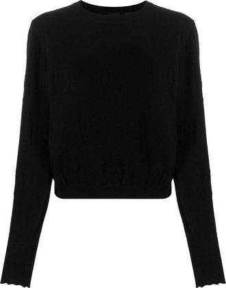 Pinko crew-neck cashmere jumper - women - Cashmere - L - Black