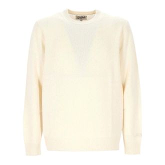 MC2 Saint Barth Round-neck Knitwear, male, White, Size: 2XL Regent Cable Knit Sweater