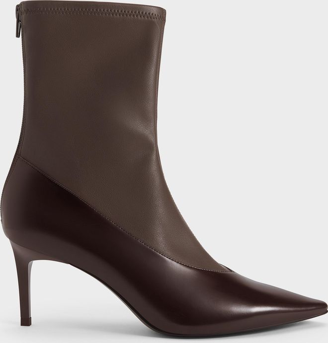 Pointed-Toe Back-Zip Stiletto-Heel Ankle Boots