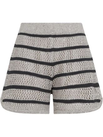 Brunello Cucinelli Gestreepte shorts - Beige