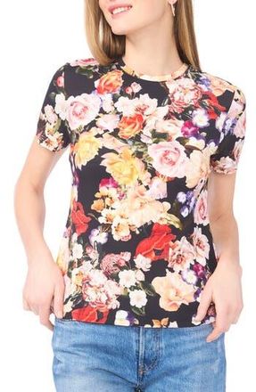 Ted Baker Floral Print T-Shirt in Rich Black at Nordstrom Rack, Size X-Small