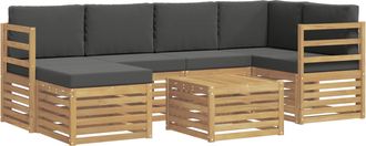 vidaXL Conjunto De Sof&aacute;s De Exterior 7 Uds. Blanco Y Antracita Vidaxl