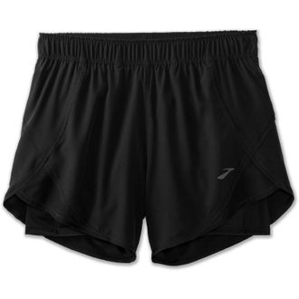 Brooks Womens Chaser 5 2-in-1 Shorts Black XXL