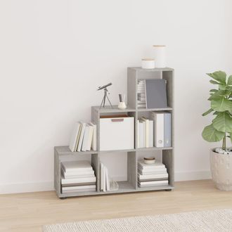 vidaXL Estanter&iacute;a Forma De Escalera Madera Contrachapada Gris Hormig&oacute;n Vidaxl