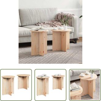 vidaXL Tavolo da caff&egrave; - Tavolino da salotto 2 pcs Naturale