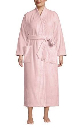 Lands End Cozy Plush Long Wrap Robe in Sea Salt Pink at Nordstrom, Size 2 X