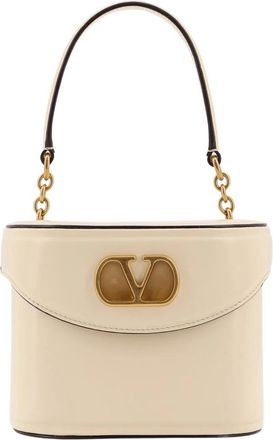 Valentino Garavani Mini Crossbodytas in Glanzend Leer - Dames - Handtassen - Beige - ONE Size - Leer - Tassen