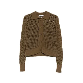 Max Mara Open-knit Button-up Cardigan