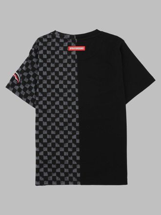Sprayground Split Checkered Design T-Shirt - Multicolor