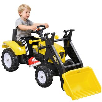 OEM Tractor A Pedales Para Ni&ntilde;os A Partir De 3 A&ntilde;os Excavadora Con Pala Delantera Carga 35 Kg 114x41x52 Cm Amarillo