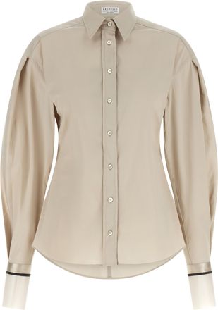 Brunello Cucinelli Beige Cotton Womens Blouse