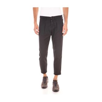 Daniele Alessandrini Cropped Trousers, male, Black, Size: W33 Cropped Trousers