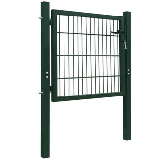 Berkfield Home Fence Gate Steel Green 105x150 cm