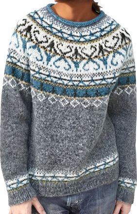 Generic Jumpers for Women UK Long Sleeves Icelandic Sweaters for Women Soft Comfortable Nordic Jumpers Cosy Warm Fashion Crew Neck Autumn Sweaters Plus Size C