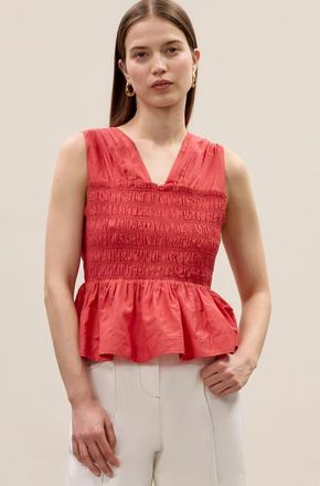 Rebecca Taylor Merrick Silk Cotton Top in Scarlet at Nordstrom, Size Small