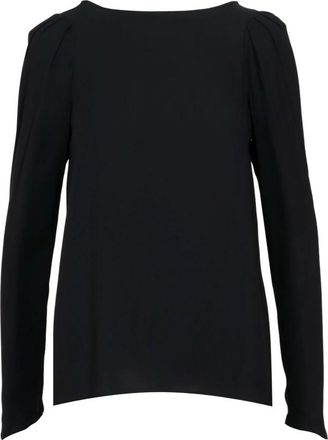 N&deg;21 Zwarte Viscose Shirt met Geplooide Details - Dames - Longsleeves - Zwart - XL - Tops