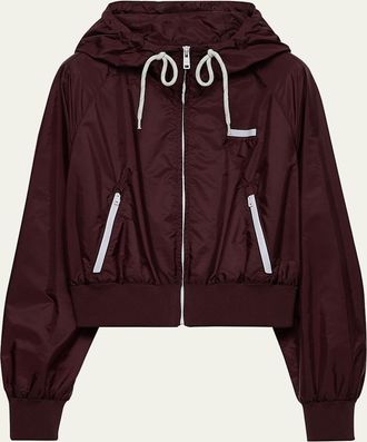 Prada Hooded Drawstring Zip-Up Jacket