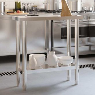 vidaXL Mesa De Trabajo De Cocina Acero Inoxidable 82,5x30x85 Cm Vidaxl