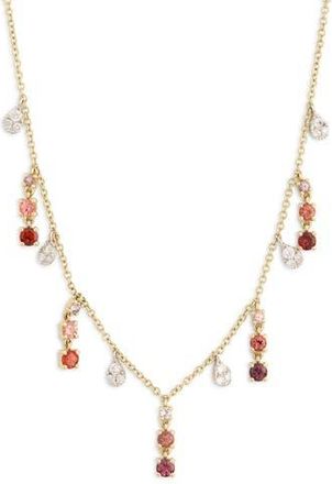 Meira T Spinel & Diamond Fringe Necklace - 0.22ct. in Yellow at Nordstrom Rack, Size 18