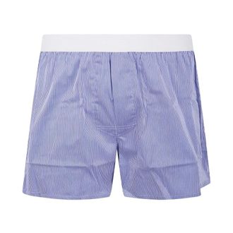 Tom Ford Ondergoed, Heren, Blauw, XL, Katoen, Striped Poplin Stretch Boxer