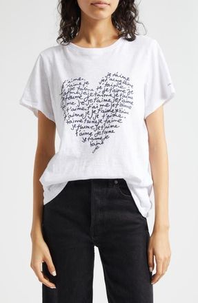 Cinq &agrave; Sept Je Taime Graphic T-Shirt in White/Black at Nordstrom, Size Medium