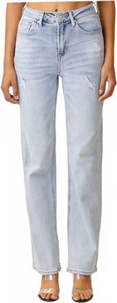 Kancan Bella Straight Leg Jeans In Light Wash