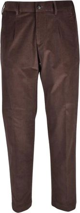 Officina36 Rechte broek - Heren - Straight fit broeken - Bruin - S - Katoen - Broeken