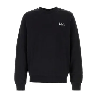 A.P.C. Sweatshirts, male, Black, Size: XL Black Cotton Sweatshirt