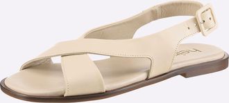 Heine Sandale HEINE, Damen, Gr. 36, creme, Glattleder, Leder, Schuhe Sandale