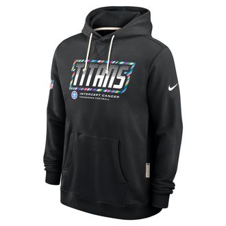 Nike Tennessee Titans Crucial Catch Sideline Standard Issue Nike Mens Dri-FIT NFL Pullover Hoodie in Black | 03AZ00AZV1-F9R