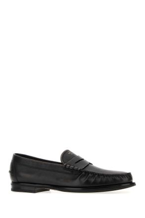 Prada Mens Black Leather Loafers Nero+cuoio Mocassini